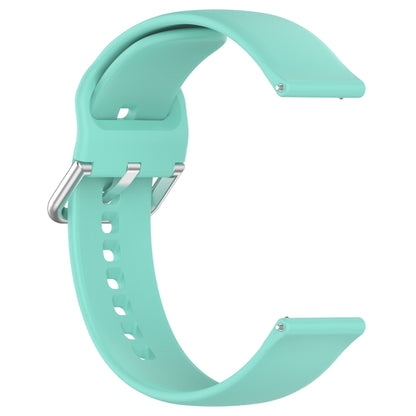 For Xiaomi Watch 2 Solid Color Metal Silver Buckle Silicone Watch Band, Size: L(Cyan) - Watch Bands by buy2fix | Online Shopping UK | buy2fix