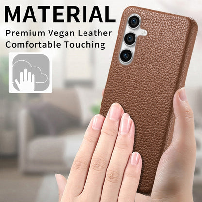 For Samsung Galaxy S23 FE 5G Litchi Oil Edge Leather Back Phone Case(Brown) - Galaxy S23 FE 5G Cases by buy2fix | Online Shopping UK | buy2fix