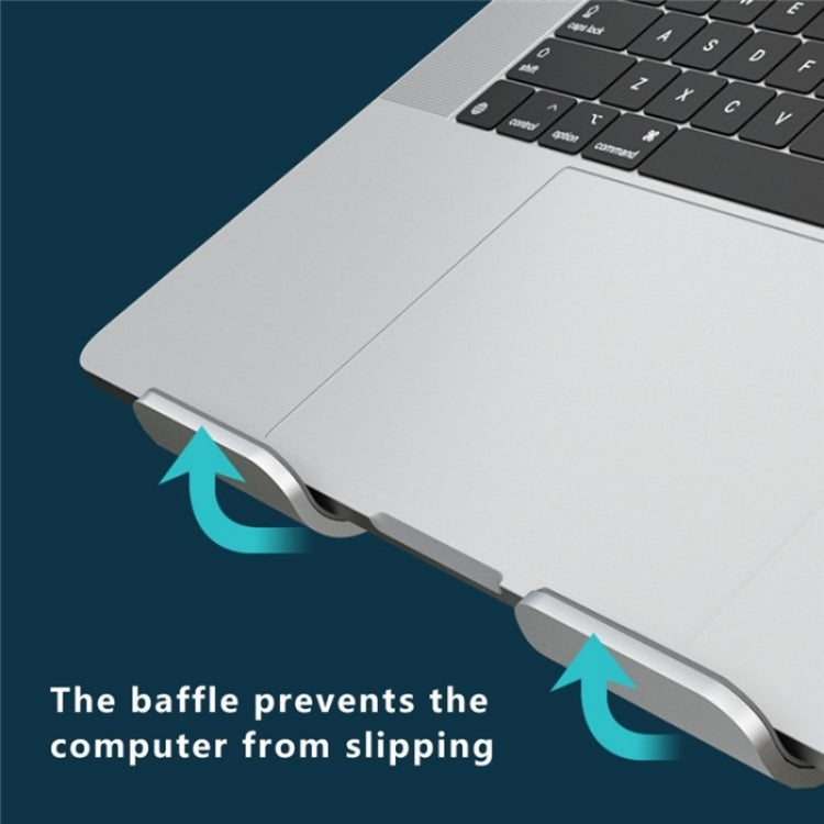 AS010-BMW Aluminum Alloy Notebook Computer Riser Desktop Laptop Stand Holder(Grey) - Laptop Stand by buy2fix | Online Shopping UK | buy2fix