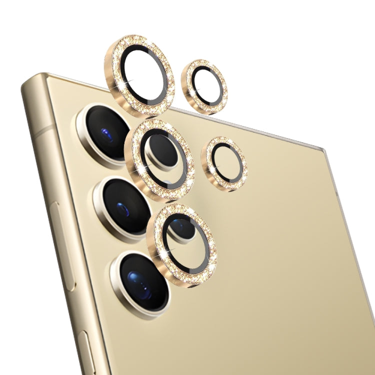 For Samsung Galaxy S24 Ultra 5G NORTHJO Camera Lens Bling Glitter Metal Ring Tempered Glass Film(Gold) - Galaxy S24 Ultra 5G Tempered Glass by NORTHJO | Online Shopping UK | buy2fix