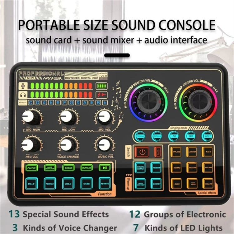 SK600 Multifunctional Live Sound Card Professional Audio Mixer - Live Sound Effects Processors by buy2fix | Online Shopping UK | buy2fix