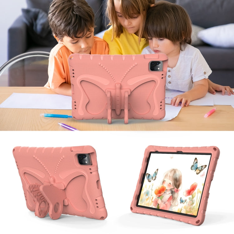 For iPad Pro 11 2024 Butterfly Bracket EVA Shockproof Tablet Case(Pink Orange) - iPad Pro 11 2024 Cases by buy2fix | Online Shopping UK | buy2fix