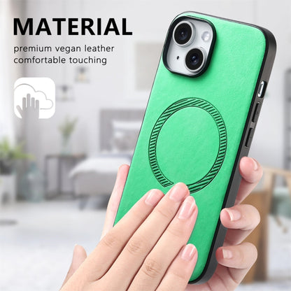 For iPhone 16 Pro Max Solid Color Retro Magsafe PU Back Cover Phone Case(Green) - More iPhone Cases by buy2fix | Online Shopping UK | buy2fix