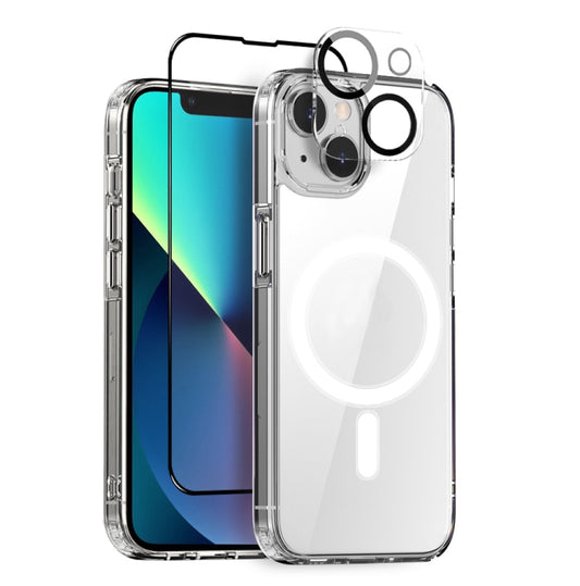 For iPhone 13 NORTHJO 3 in 1 Magsafe Clear Phone Case with Screen Film + Rear Lens Film - iPhone 13 Cases by NORTHJO | Online Shopping UK | buy2fix