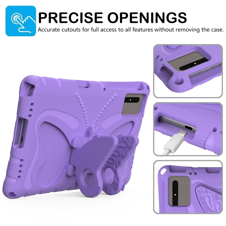 For Samsung Galaxy Tab S9 FE X510 Butterfly Bracket EVA Shockproof Tablet Case(Light Purple) - Galaxy Tab S9 FE by buy2fix | Online Shopping UK | buy2fix