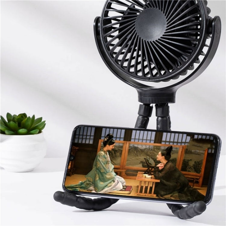 WX1020 Portable Handheld Summer Fan Flexible Octopus Tripod Baby Stroller Desktop Fan(Black) - Electric Fans by buy2fix | Online Shopping UK | buy2fix