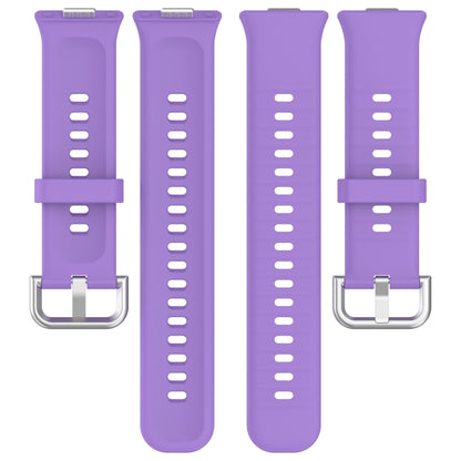 For Huawei Watch Fit3 Silver Buckle Silicone Sports Watch Band(Purple) - Watch Bands by buy2fix | Online Shopping UK | buy2fix