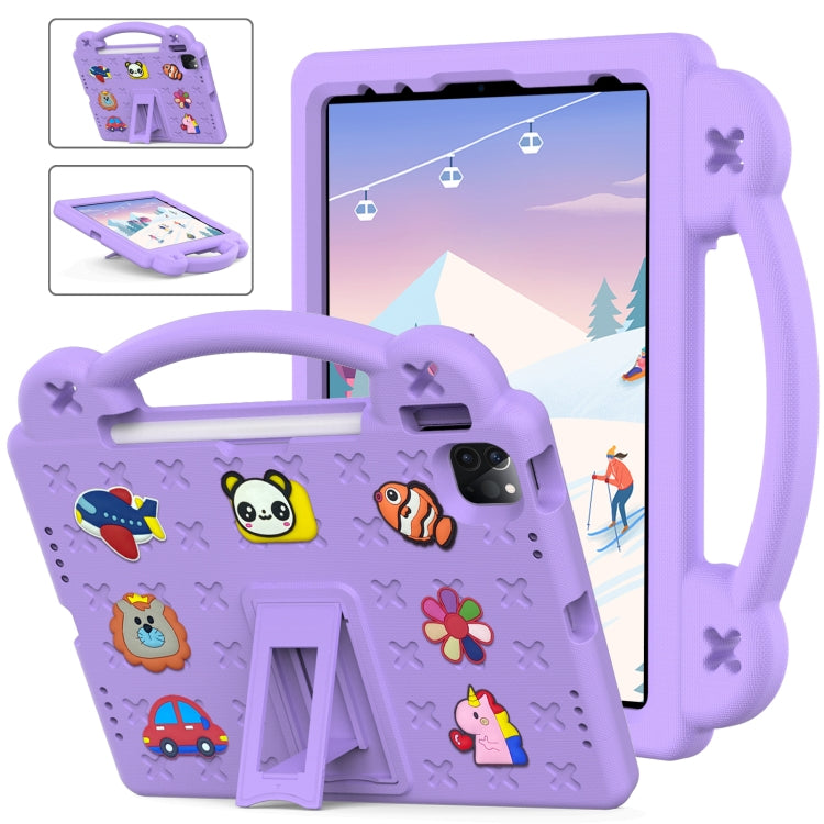 For  iPad Pro 11 2024 Handle Kickstand Children EVA Shockproof Tablet Case(Light Purple) - iPad Pro 11 2024 Cases by buy2fix | Online Shopping UK | buy2fix