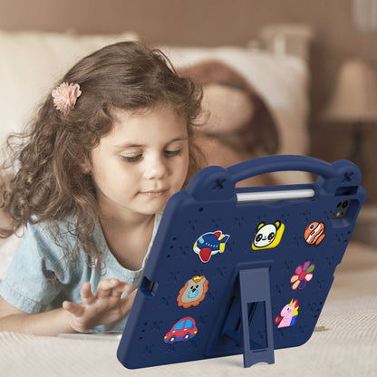 For iPad Air 13 2024 Handle Kickstand Children EVA Shockproof Tablet Case(Navy Blue) - iPad Air 13 2024 Cases by buy2fix | Online Shopping UK | buy2fix