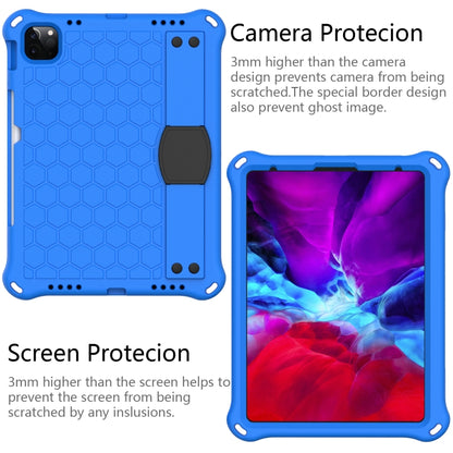 For iPad Air 11 2025 / 2024 Honeycomb EVA Hybrid PC Tablet Case with Strap(Blue+Black) - iPad Air 11 2025 / 2024 Cases by buy2fix | Online Shopping UK | buy2fix