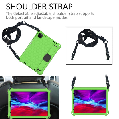 For iPad Pro 11 2024 Honeycomb EVA Hybrid PC Tablet Case with Strap(Green+Black) - iPad Pro 11 2024 Cases by buy2fix | Online Shopping UK | buy2fix