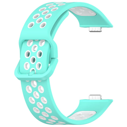 For Huawei Watch Fit 3 Two Color Silicone Sports Watch Band(Teal+White) - Watch Bands by buy2fix | Online Shopping UK | buy2fix