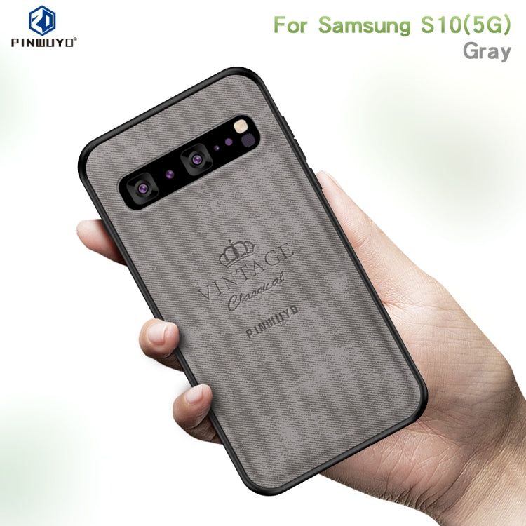 PINWUYO Shockproof Waterproof Full Coverage PC + TPU + Skin Protective Case for Galaxy S10 5G(Brown) - Galaxy Phone Cases by PINWUYO | Online Shopping UK | buy2fix