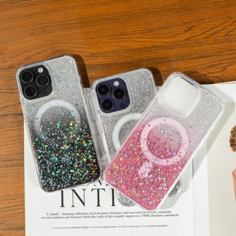 For iPhone 12 Pro Max Gradient Glitter Starry MagSafe Phone Case(Gradient Black) - iPhone 12 Pro Max Cases by buy2fix | Online Shopping UK | buy2fix