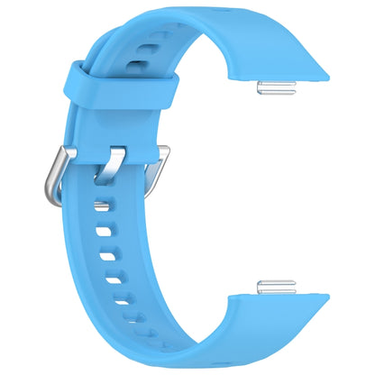 For Huawei Watch Fit3 Silicone Soft Watch Band + Clear Watch Protective Case Set(Sky Blue) - Watch Bands by buy2fix | Online Shopping UK | buy2fix