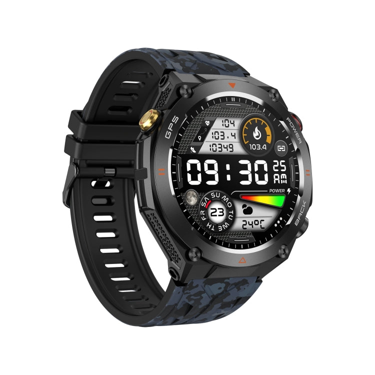 KC82 1.45 inch Color Screen Smart Watch, Support Bluetooth Call / Health Monitoring(Camouflage Black) - Smart Watches by buy2fix | Online Shopping UK | buy2fix