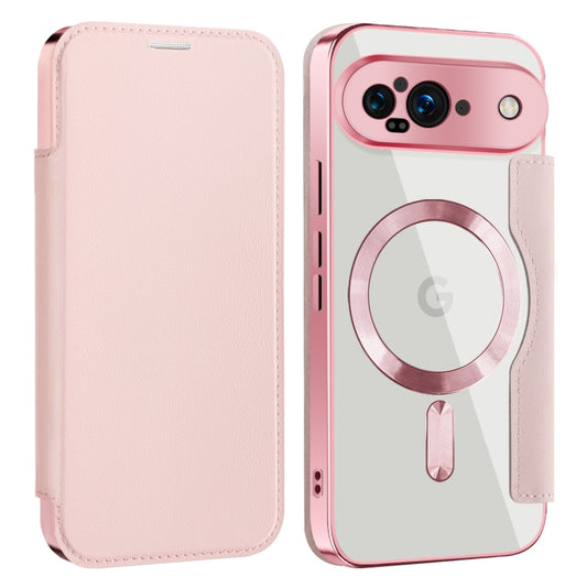 For Google Pixel 9 Shield MagSafe RFID Anti-theft Leather Phone Case(Pink) - Google Cases by buy2fix | Online Shopping UK | buy2fix