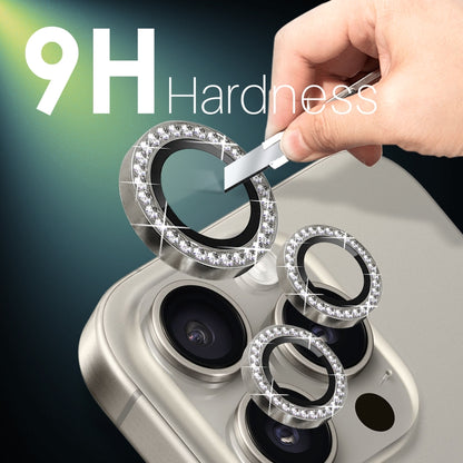 For iPhone 15 Pro / 15 Pro Max NORTHJO 2 Set 6Pcs Camera Lens Protector Diamond Metal Ring Film(Natural) - iPhone 15 Pro Max Tempered Glass by NORTHJO | Online Shopping UK | buy2fix