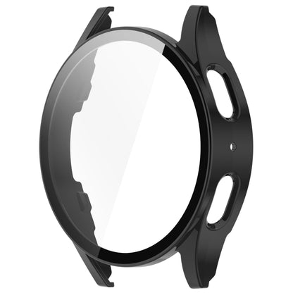 For Samsung Galaxy Watch 7 44mm PC+Tempered Film Integrated Waterproof Watch Protective Case(Black) - Watch Cases by buy2fix | Online Shopping UK | buy2fix