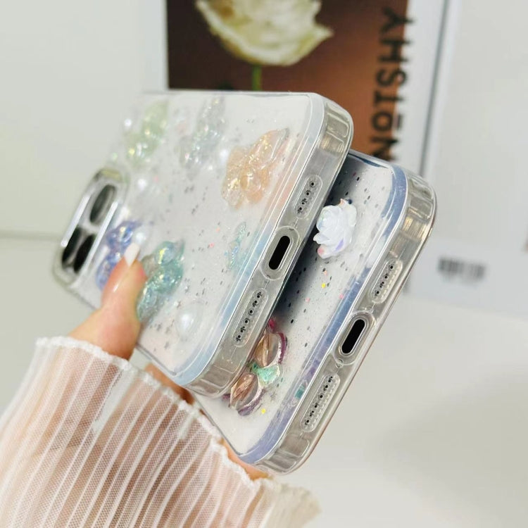 For iPhone 16 Pro Max 3D Colorful Crystal Butterfly TPU Phone Case(Butterful Flowers) - iPhone 16 Pro Max Cases by buy2fix | Online Shopping UK | buy2fix