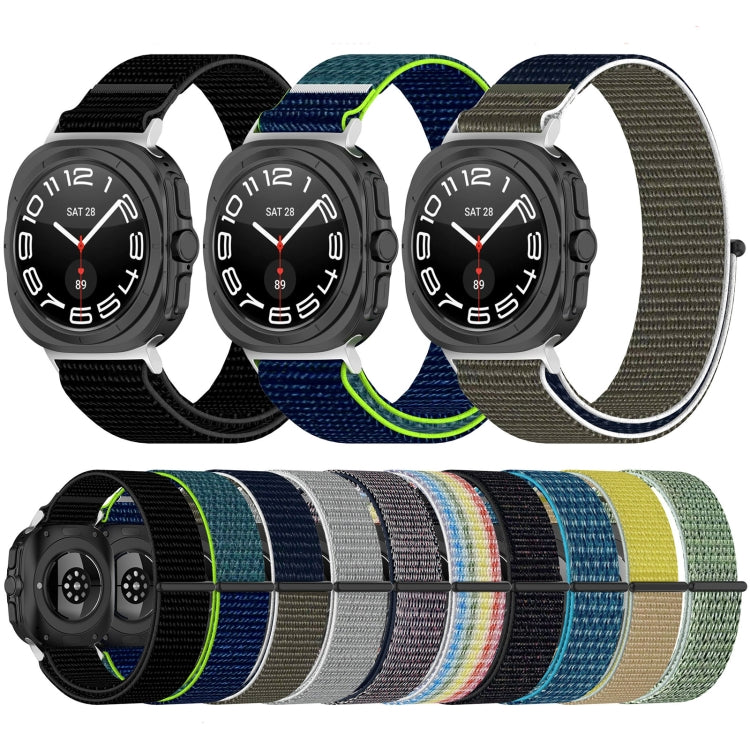 For Samsung Galaxy Watch Ultra 47mm Loop Nylon Hook and Loop Fastener Watch Band(Rainbow) - Watch Bands by buy2fix | Online Shopping UK | buy2fix