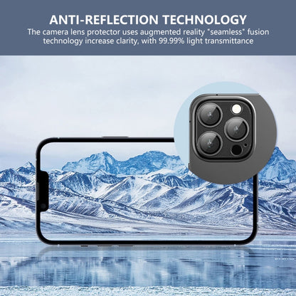 For iPhone 16 / 16 Plus ENKAY Anti-reflection Camera Lens Aluminium Alloy Tempered Glass Film(Pink) - iPhone 16 Plus Tempered Glass by ENKAY | Online Shopping UK | buy2fix