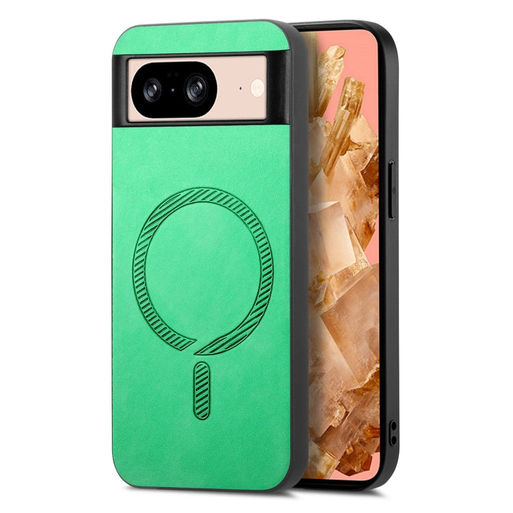 For Google Pixel 9 / 9 Pro Retro Magsafe Magnetic PU Back Cover Phone Case(Green) - Google Cases by buy2fix | Online Shopping UK | buy2fix