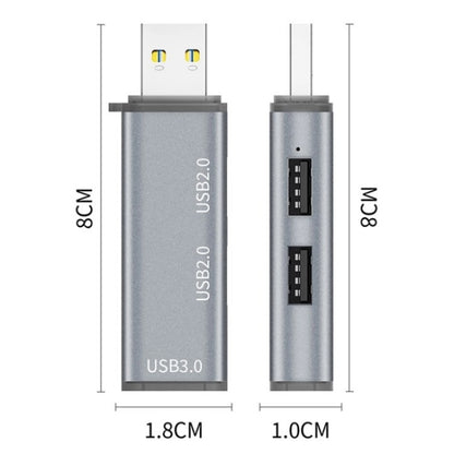 ADS-302A 3 in 1 USB to USB 3.0 / 2.0 Hub Expansion Station USB Adapter(Silver) - USB Adapter by buy2fix | Online Shopping UK | buy2fix