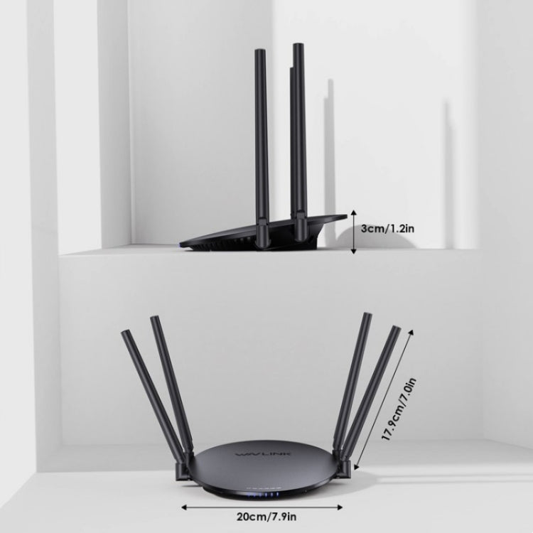 WAVLINK WN530G3 4x 5dBi Foldable Antenna AC1200 Dual Band Wireless Repeater Router, Plug:US Plug - Wireless Routers by WAVLINK | Online Shopping UK | buy2fix