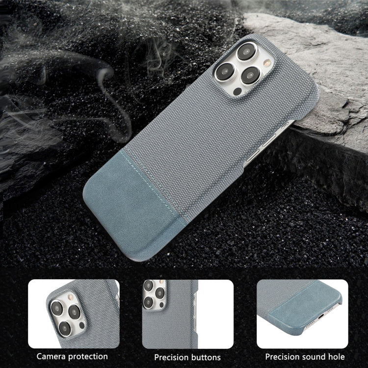 For iPhone 16 Stitching Cloth PU Shockproof Phone Case(Blue) - iPhone 16 Cases by buy2fix | Online Shopping UK | buy2fix