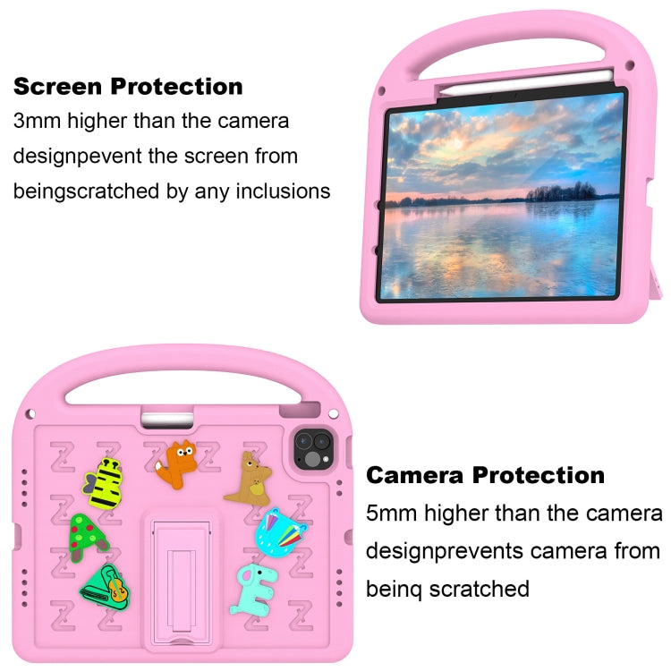 For iPad Air 11 2024 Cartoon Sparrow EVA Shockproof Tablet Case(Pink) - iPad Air 11 2024 Cases by buy2fix | Online Shopping UK | buy2fix