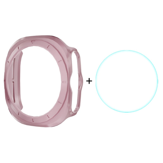 For Samsung Galaxy Watch Ultra 47mm ENKAY Hat-Prince Electroplated Hard PC Case + 0.2mm 9H Glass Screen Protector(Pink) - Watch Cases by ENKAY | Online Shopping UK | buy2fix