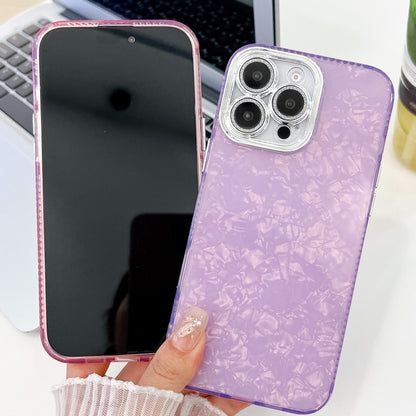 For iPhone 16 Plus Plating Glitter Texture TPU Phone Case with Lens Film(Purple Wrinkles) - iPhone 16 Plus Cases by buy2fix | Online Shopping UK | buy2fix