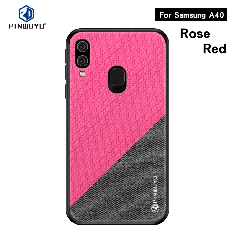 PINWUYO Honors Series Shockproof PC + TPU Protective Case for Galaxy A40(Red) - Galaxy Phone Cases by PINWUYO | Online Shopping UK | buy2fix