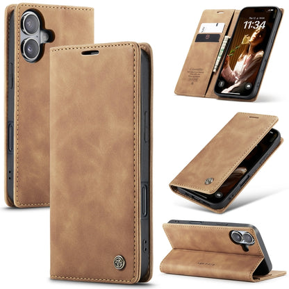 For iPhone 16 Plus CaseMe 013 Multifunctional Horizontal Flip Leather Phone Case(Coffee) - iPhone 16 Plus Cases by CaseMe | Online Shopping UK | buy2fix