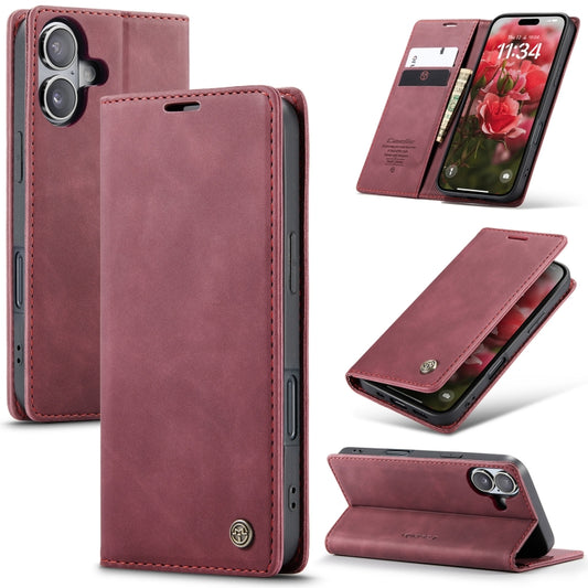 For iPhone 16 CaseMe 013 Multifunctional Horizontal Flip Leather Phone Case(Red) - iPhone 16 Cases by CaseMe | Online Shopping UK | buy2fix