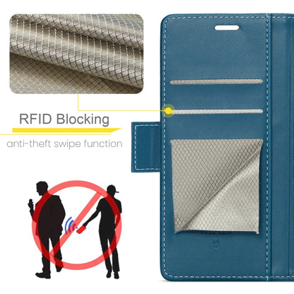 For iPhone 16 CaseMe 023 Butterfly Buckle Litchi Texture RFID Anti-theft Leather Phone Case(Blue) - iPhone 16 Cases by CaseMe | Online Shopping UK | buy2fix