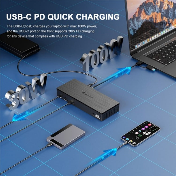 WAVLINK UG69PD8 Pro 18-in-1 DP / HD 5K Quadruple Display USB C Universal Docking Station, Plug:AU Plug - Adapter by WAVLINK | Online Shopping UK | buy2fix