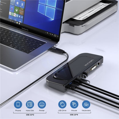 WAVLINK UG49DK4 Universal Laptop Docking Station Dual Monitor Supports DVI / HDMI / VGA(AU Plug) - USB 3.0 HUB by WAVLINK | Online Shopping UK | buy2fix