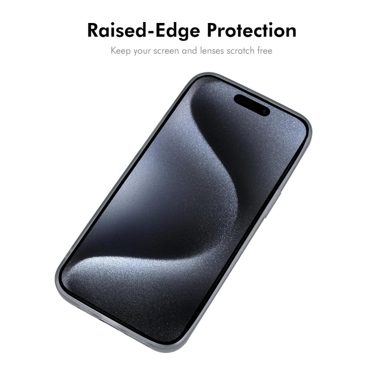 For iPhone 16 ENKAY Hat-Prince Translucent Matte TPU Phone Case + 9H Big Arc Edge Film(Grey) - iPhone 16 Cases by ENKAY | Online Shopping UK | buy2fix