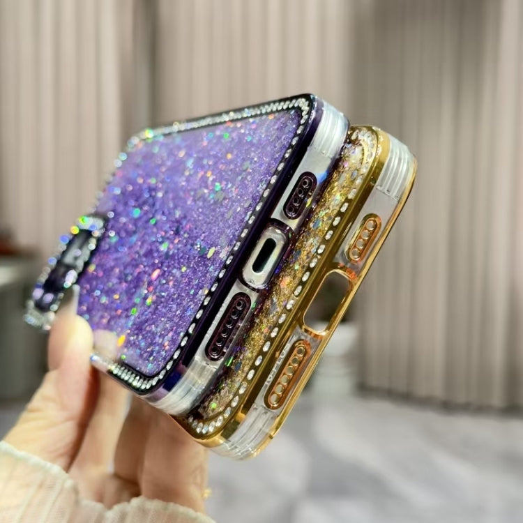 For iPhone 16 Pro Max Diamond Glitter Sequins TPU Phone Case(Purple) - iPhone 16 Pro Max Cases by buy2fix | Online Shopping UK | buy2fix