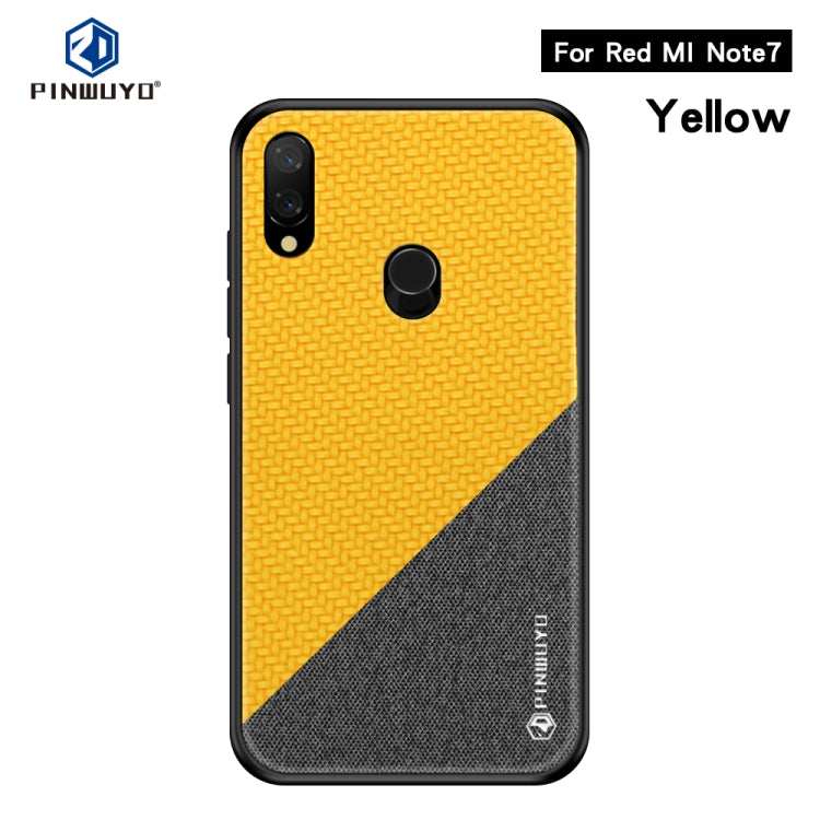 PINWUYO Honors Series Shockproof PC + TPU Protective Case for Xiaomi Redmi Note 7 / Note 7 Pro(Yellow) - Xiaomi Cases by PINWUYO | Online Shopping UK | buy2fix