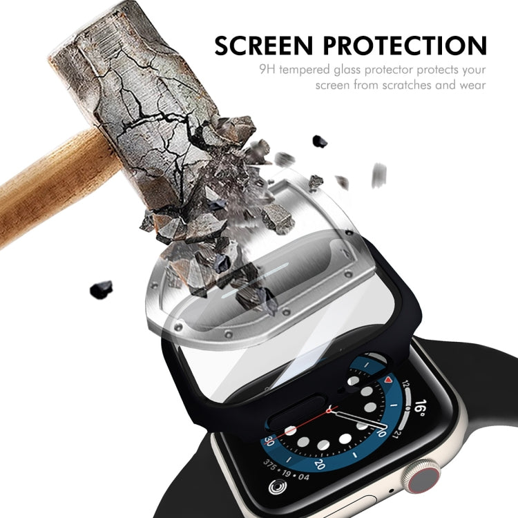 For Apple Watch Series 10 42mm ENKAY Hat-Prince PC Tempered Glass Film Integrated Watch Case(Black) - Watch Cases by ENKAY | Online Shopping UK | buy2fix