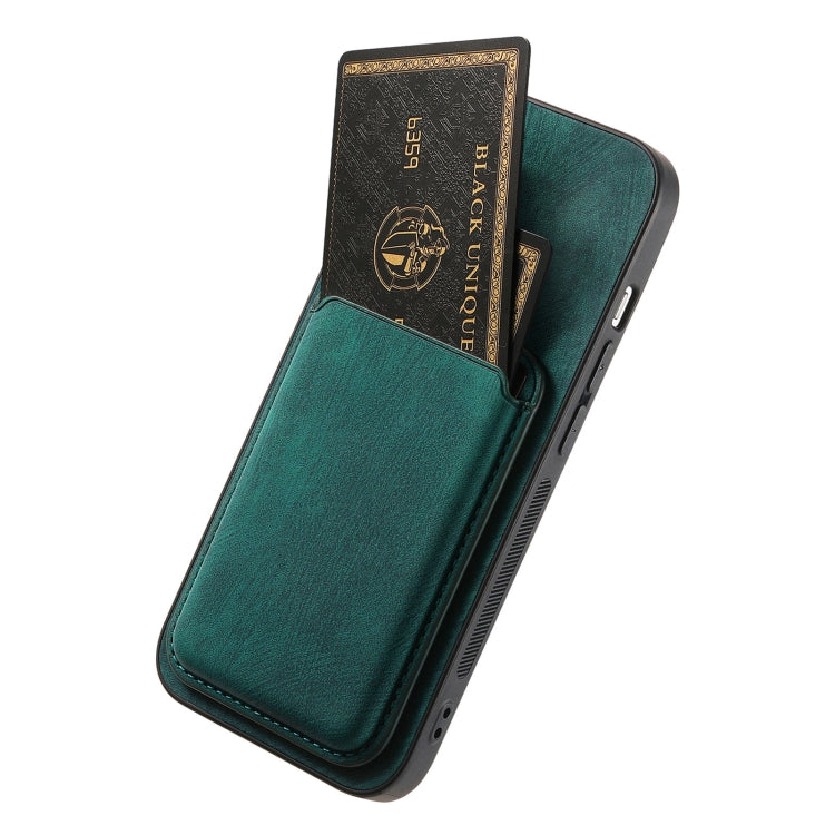 For iPhone 16 Plus Retro Leather Card Bag Magnetic Phone Case(Green) - iPhone 16 Plus Cases by buy2fix | Online Shopping UK | buy2fix