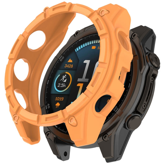 For Garmin Fenix 8 AMOLED 47mm Armor Hollow TPU Half Coverage Watch Protective Case(Orange) - Watch Cases by buy2fix | Online Shopping UK | buy2fix