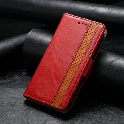 For iPhone 16 Pro CaseNeo Splicing Dual Magnetic Buckle Leather Phone Case(Red) - iPhone 16 Pro Cases by buy2fix | Online Shopping UK | buy2fix