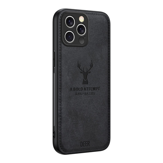 For iPhone 16 Pro Max Deer Head Cloth Skin All-inclusive Phone Case(Black) - iPhone 16 Pro Max Cases by buy2fix | Online Shopping UK | buy2fix