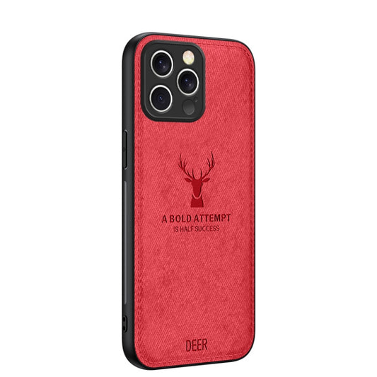 For iPhone 16 Pro Max Deer Head Cloth Skin All-inclusive Phone Case(Red) - iPhone 16 Pro Max Cases by buy2fix | Online Shopping UK | buy2fix