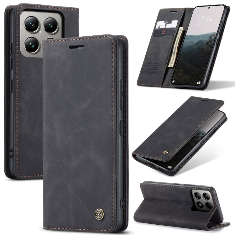 For Xiaomi 14T Pro CaseMe 013 Multifunctional Horizontal Flip Leather Phone Case(Black) - 14T Pro Cases by CaseMe | Online Shopping UK | buy2fix