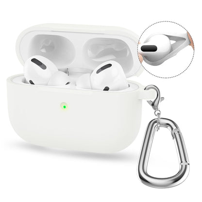 For Apple AirPods 4 2024 ENKAY Hat-Prince Thickened Silicone Case with Hook and Anti-lost Silicone Earbuds(White) - For AirPods 4 by ENKAY | Online Shopping UK | buy2fix